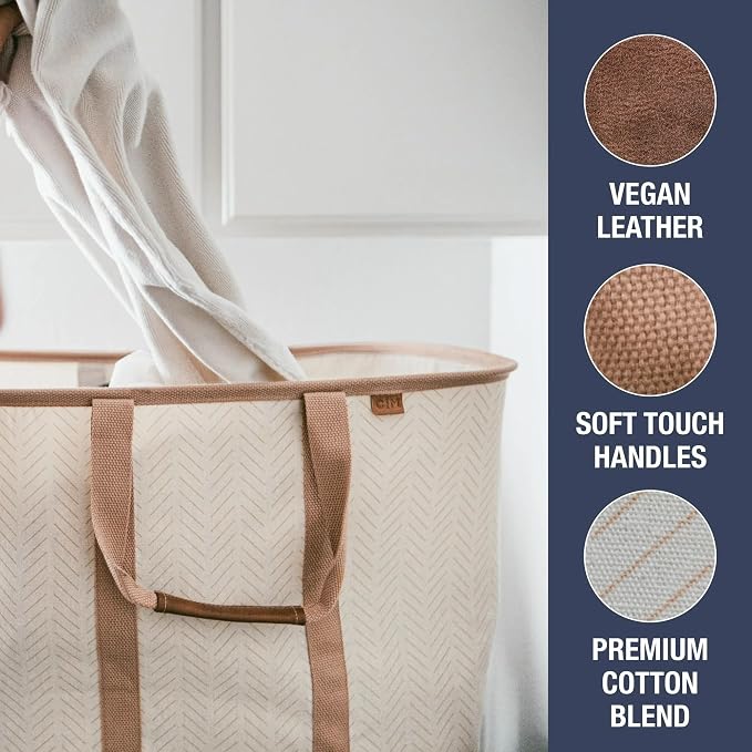 CleverMade Collapsible Fabric Laundry Hamper Premium, 2 Pack - Image 6