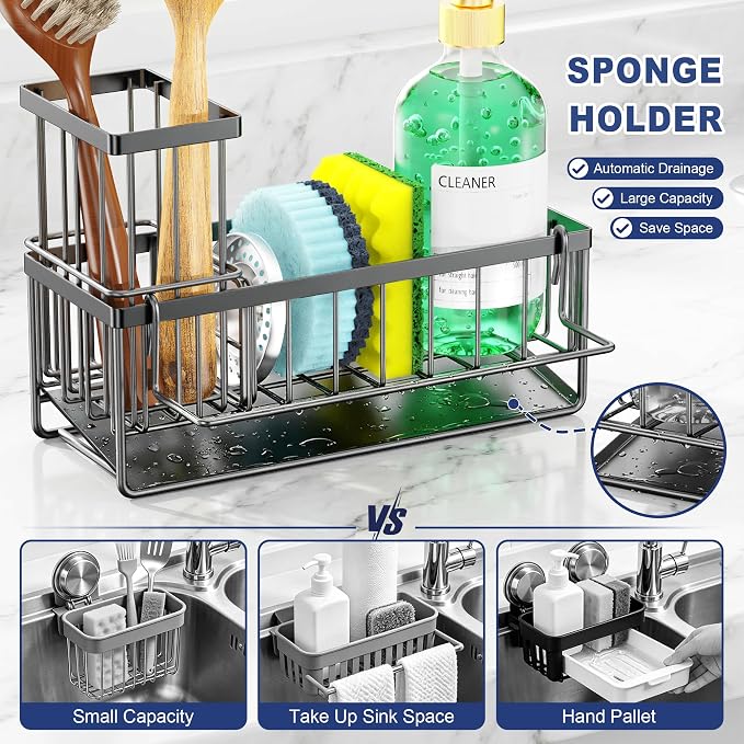 Sponge Holder for Kitchen Sink, Kitchen Sink Caddy, Kitchen Sink Sponge Holder - Image 4