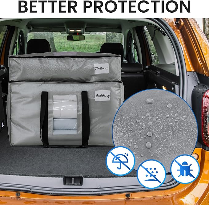 TAILI 2 Tier Moving Bags, 2 Pack Silver Storage Bags - Image 8