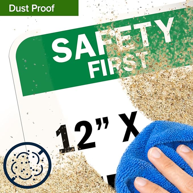 Custom Safety First Sign, OSHA Sign, 12x18 Inches, Rust Free .063 Aluminum, Fade Resistant, Made in USA by My Sign Center