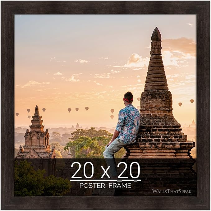 wallsthatspeak 20x20 Espresso Brown Picture Frame for Puzzles Posters Photos or Artwork