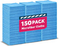 TEAWOO Blue Microfiber Towels Bulk-150 Pack, Cleaning Cloths | Microfiber Towels by TEAWOO