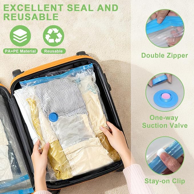 15 Pack Vacuum Seal Bags for Clothing Travel - Image 3