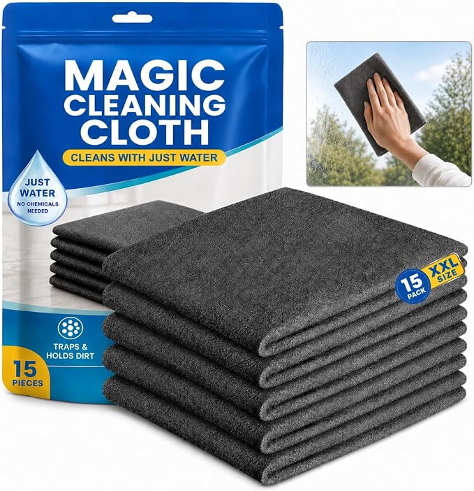 15 PCS Magic Cleaning Cloth Thick Microfiber Cleaning Cloths Streak Free Glass by Unknown