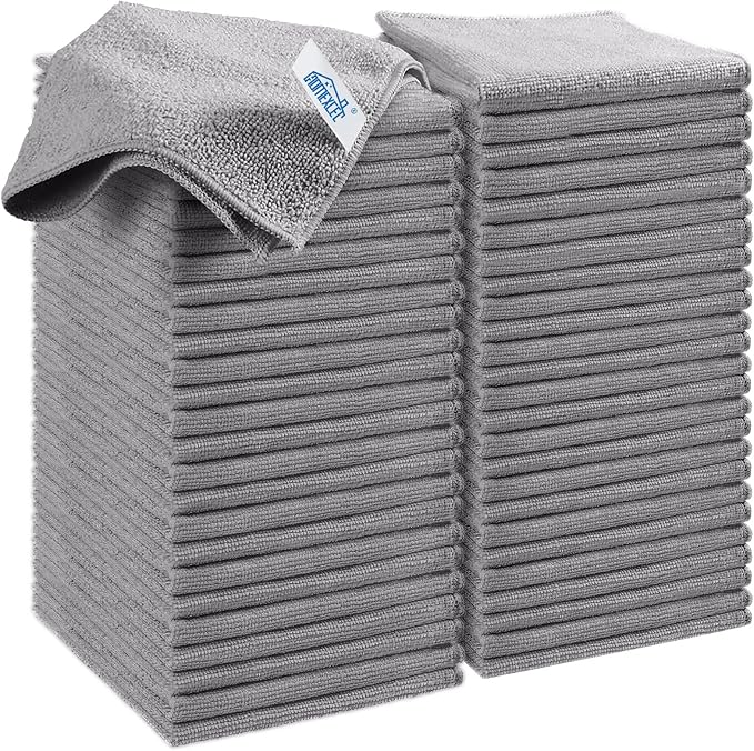 HOMEXCEL 50PK Microfiber Cleaning Cloth, Cleaning Rag by HOMEXCEL