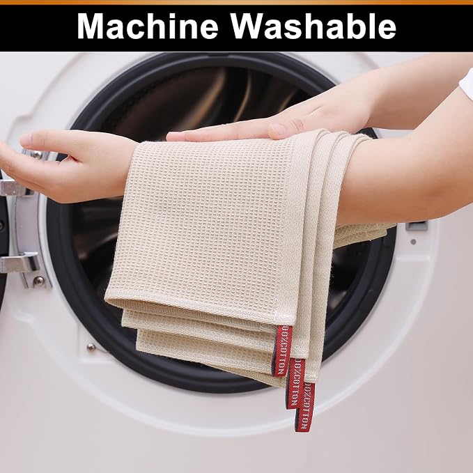 Homaxy 100% Cotton Waffle Weave Dish Cloths, 8 Pack - Image 5