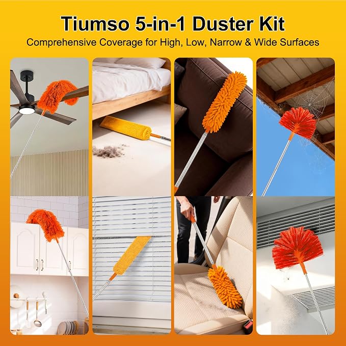Tiumso 5-in-1 Duster with Extension Pole 100” Extendable Dusters - Image 7