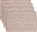 Sweet Home Collection 100% Cotton Placemats for Dining Room Rectangle Two Tone Woven Fabric 13" x 19" Soft Durable Table Mat Set, Set of 4, Taupe