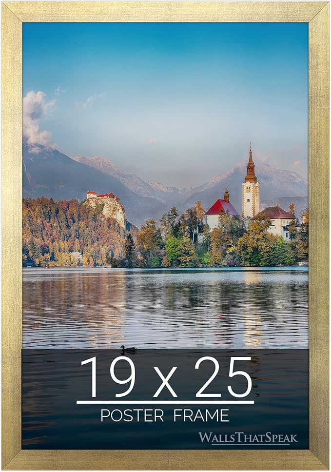 wallsthatspeak 19x25 Gold Picture Frame for Puzzles Posters Photos or Artwork