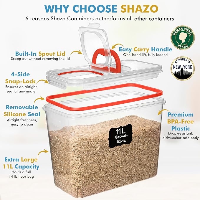 Shazo 2 PC Flour Sugar Storage Containers - Image 4