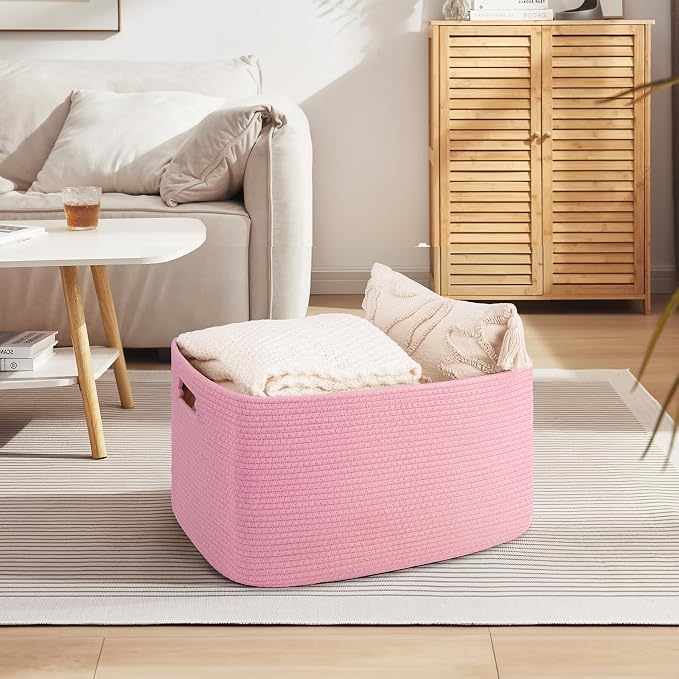 OIAHOMY 75L Large Blanket Basket Woven Storage Basket - Image 3