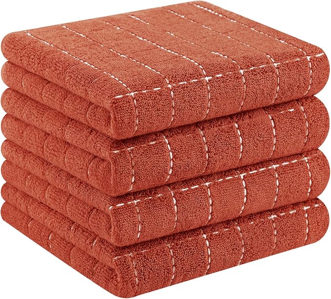 Homaxy 100% Cotton Terry Kitchen Towels, 4 Pack by Homaxy