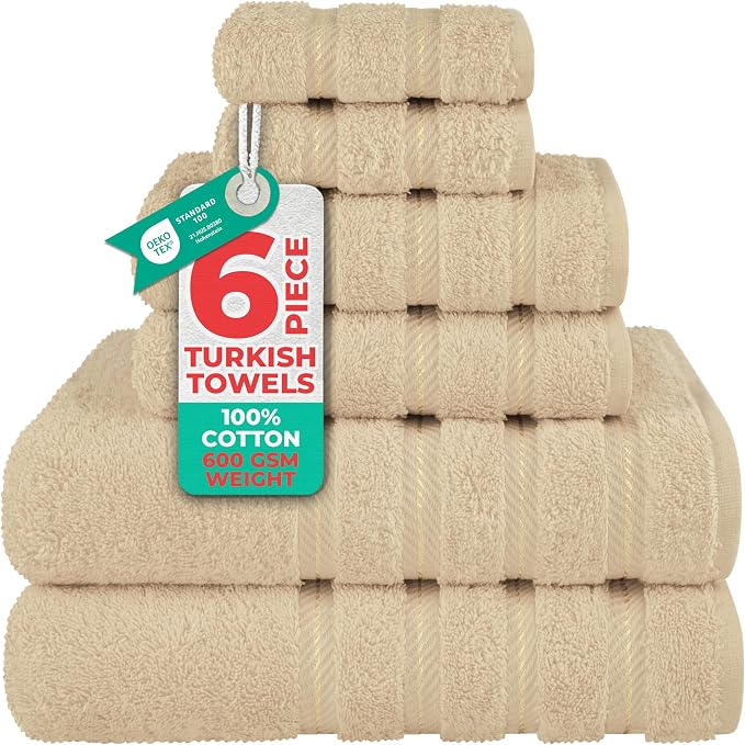American Soft Linen 100% Cotton Luxury Turkish Towels, 6 Piece Towel Set | Soft by AmericanSoftLinen