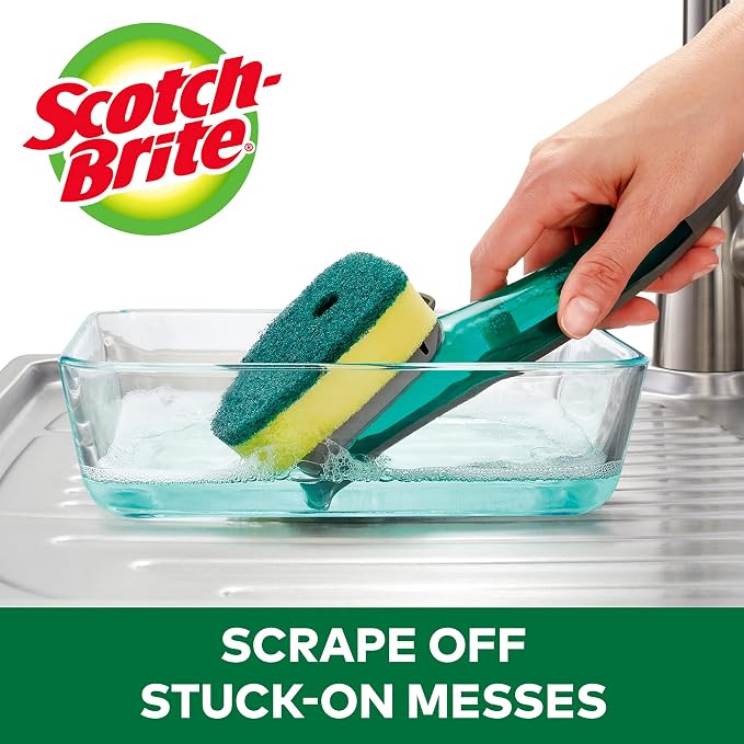Scotch-Brite Heavy Duty Advanced Soap Control Dishwand Kit, Includes 1 Wand & 5 - Image 4
