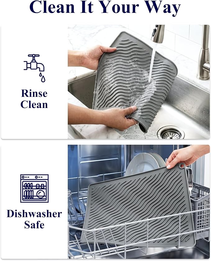 Kitsure 2 Pack Silicone Dish Drying Mat - Image 6