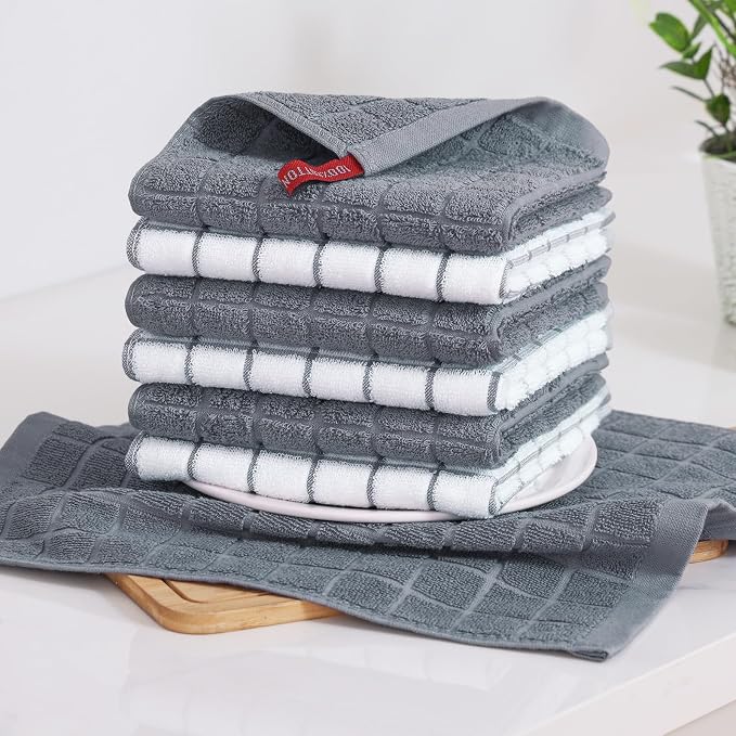 Homaxy Premium Cotton Kitchen Dish Cloths 12"x 12", 6 Pack - Image 8