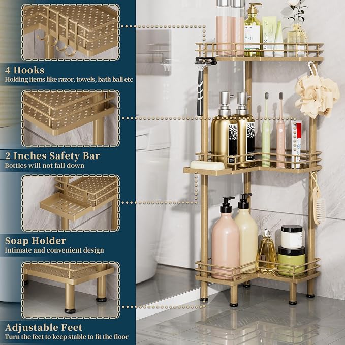 Consumest Corner Shower Caddy Standing - Image 3