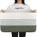 OIAHOMY Blanket Basket Laundry Basket Dog Toy Basket 75L Green/White by MasterofSpaceOptimization
