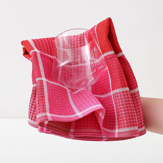 Bright Large Kitchen Towels, 16 Inch x 26 Inch Buffalo Check Dish Towels - Image 3