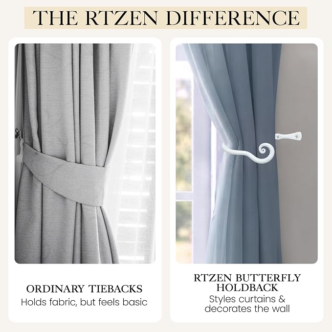 RTZEN Metal Curtain Tiebacks, Drapery Holders - Image 8