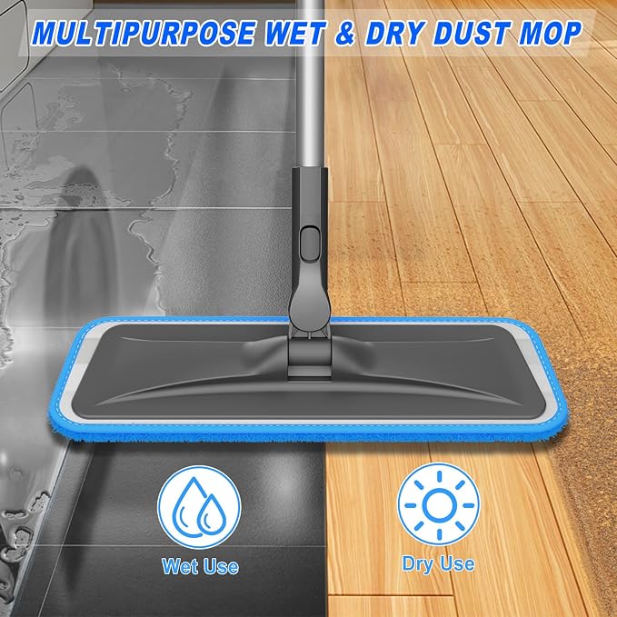 BPAWA Microfiber Mops for Floor Cleaning: Flat Mop for Hardwood Tile Wood | 4 - Image 6