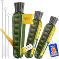 Holikme 6 Pack 4 in 1 Cup Lid Cleaning Brush 3 Straws Bottle Brush, Olive | 4 by Holikme