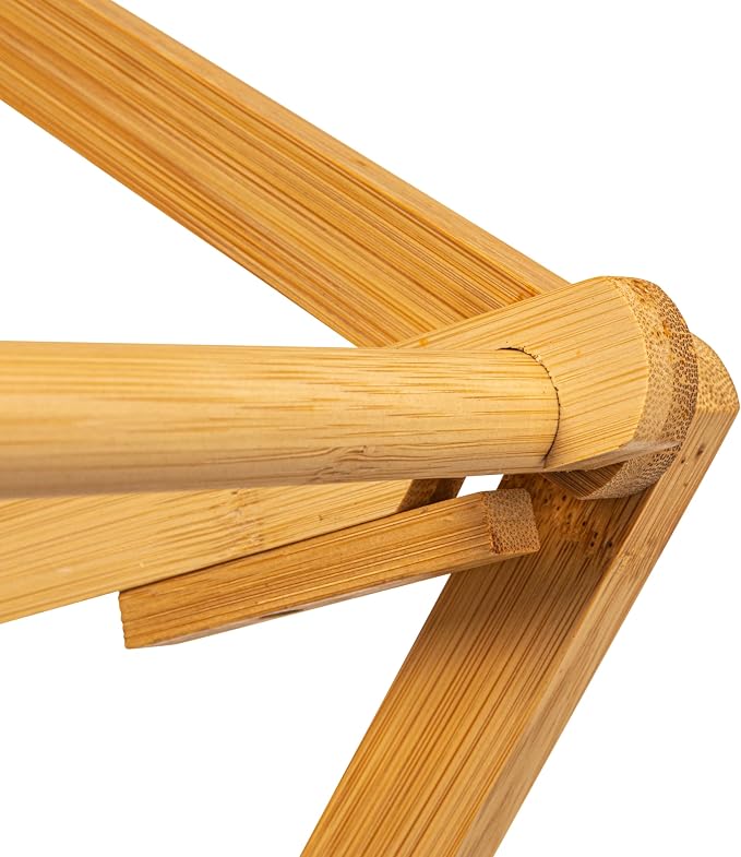 Household Essentials Bamboo Oversized Clothes Drying Folding Rack, Upscale - Image 3