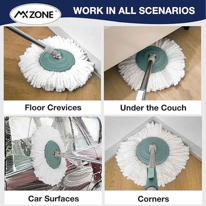 Spin Mop Replacement Heads for Hurricane 360 Round Mop Head, 5 PK - Image 5