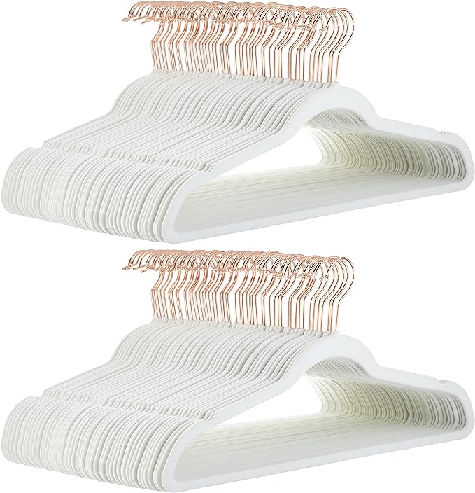 Amazon Basics Slim Velvet Non-Slip Space Saving Suit Clothes Hangers by AmazonBasics