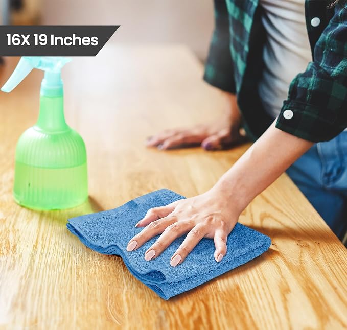Utopia Towels Kitchen Bar Mops, 12 Pack 16x19 in 100% Cotton, Electric Blue | - Image 2