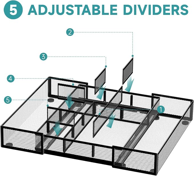 2 Pack Expandable Desk Drawer Organizer, 10 Compartments, expands from 8.74 to - Image 4