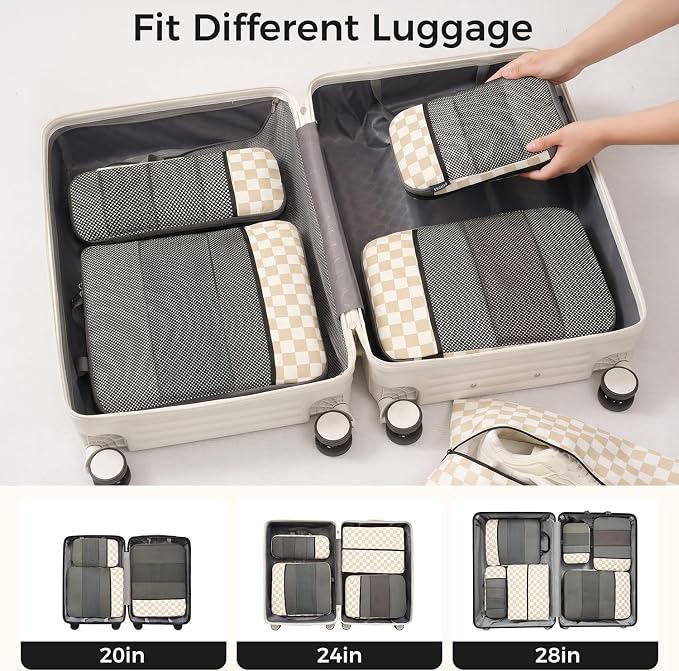 BAGAIL 4 Set/6 Set/8 Set Compression Packing Cubes Travel Accessories - Image 6