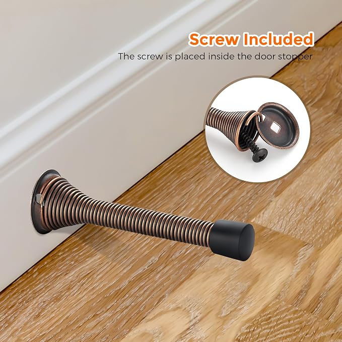 Ravinte Door Stoppers, 48 Pack Oil Rubbed Bronze Spring Door Stops | Stoppers - Image 5