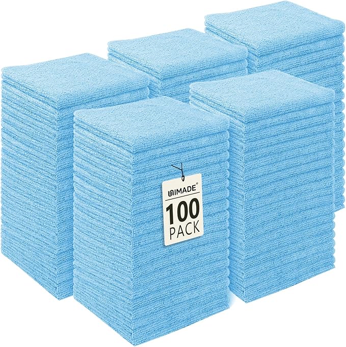Washcloths Bulk 100 Pack Face Towels, Highly Soft Wash Cloths | Hand Towels by Unimade