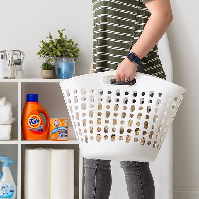 IRIS USA Plastic Laundry Hamper, 27L- 3 PK, Ventilation - Image 3