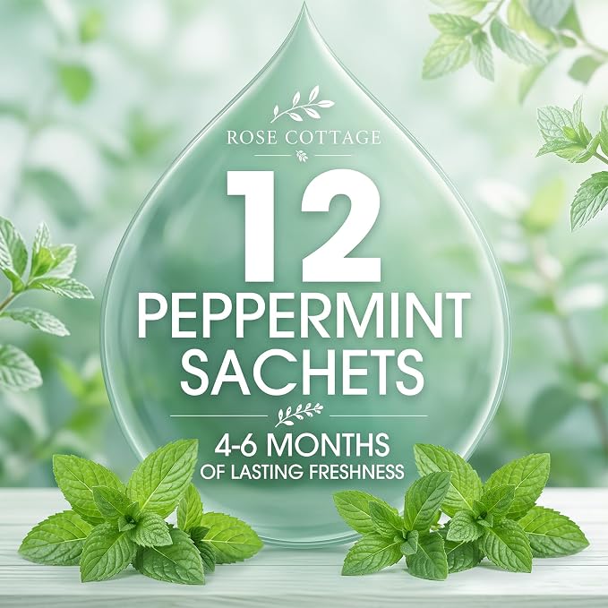Large 12 Packs Peppermint Hanging Scented Sachets Long-Lasting Closet - Image 6