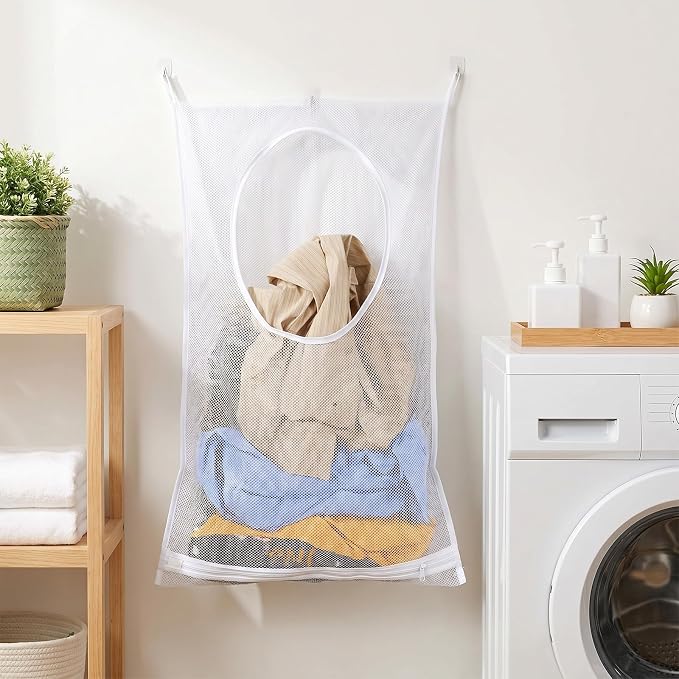 Hanging Laundry Hamper Bag Mesh Laundry Bag 30 x 20 Inch - Image 6