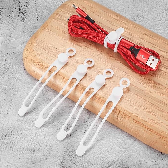25 Pcs Silicone Cable Ties, Reusable Cable Straps Wire Organizer. | Cable - Image 6