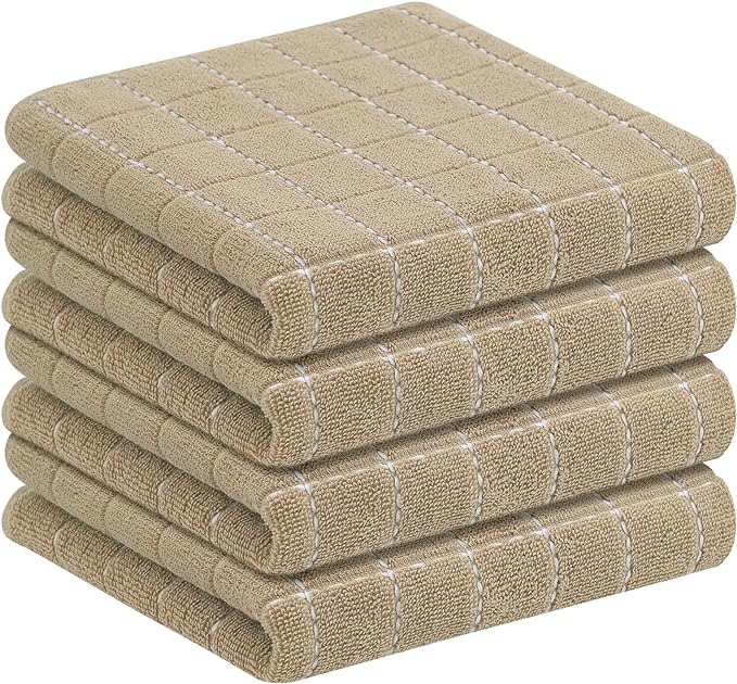 Homaxy 100% Cotton Terry Kitchen Towels, 4 Pack by Homaxy