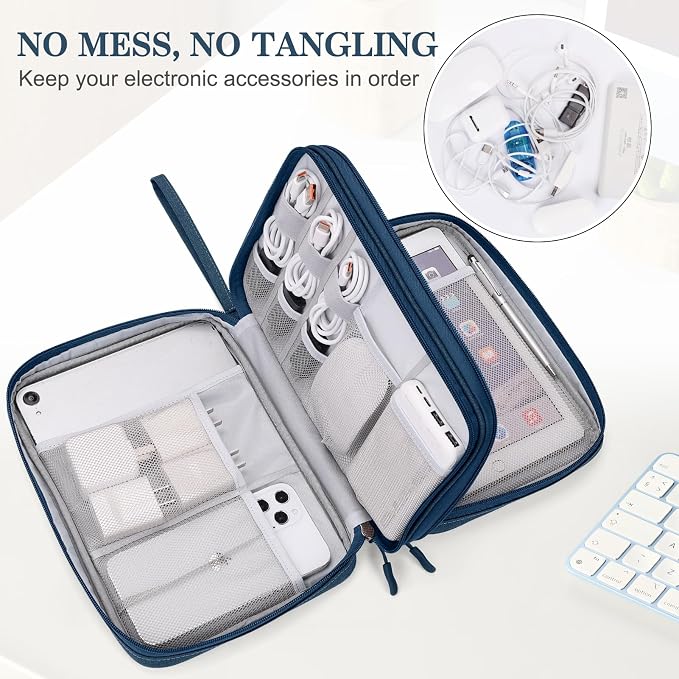 FYY Electronic Organizer, Travel Tech Pouch Bag, Extra Large, Waterproof - Image 5