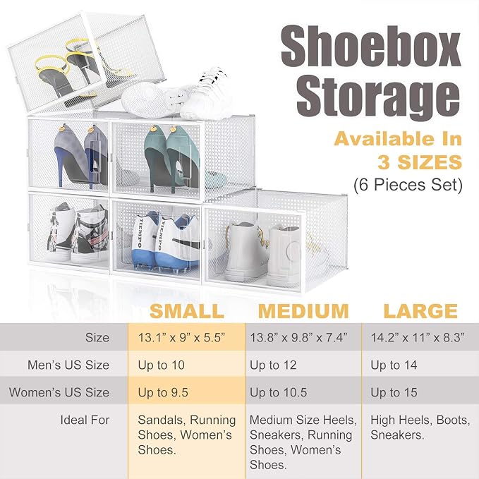 AJP Distributors 6 Collapsible Stackable Shoe Organizer Racks - Image 5