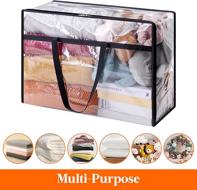 Lifewit 20 Pack Clear Clothes Storage Bags, 60L Plastic Blanket Storage Bag - Image 4