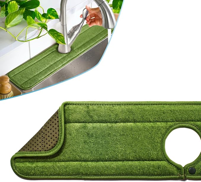 Ternal Original SINKMAT 24in XL Faucet Splash Guard Extra Long Microfiber Sink by TernalProducts