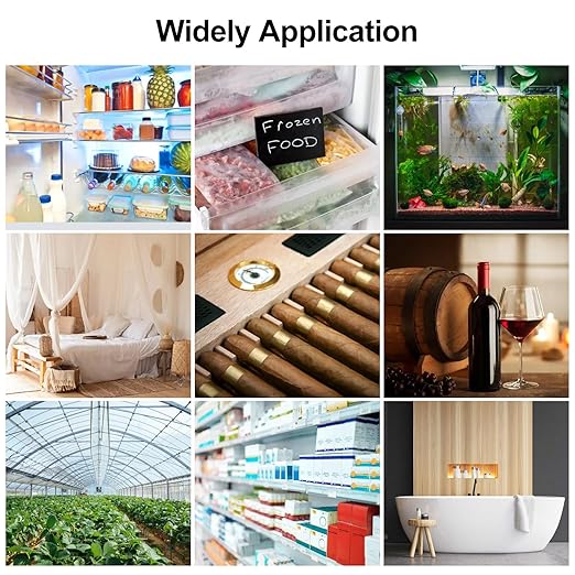 eMylo WiFi Refrigerator Thermometer Hygrometer Sensor, Wireless Freezer Temperature Humidity Monitor with App Alert, Free Data Storage Export, Dual Detection for Home Kitchen Fridge Aquarium Tub