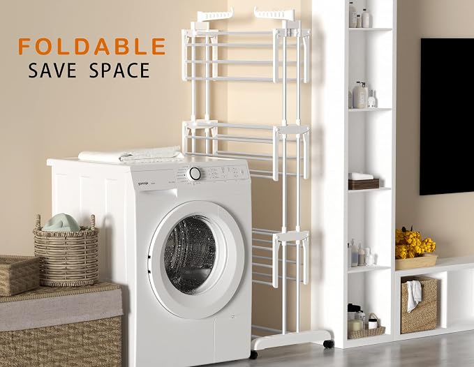 HOMIDEC Clothes Drying Rack, 4-Tier Foldable Drying Rack Clothing | Foldable - Image 4