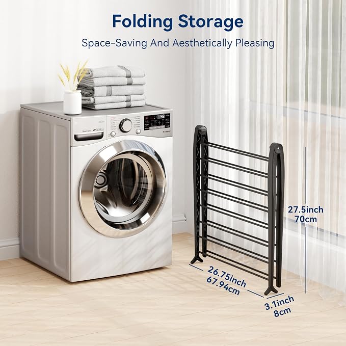 Whitmor Spacemaker Folding Drying Rack, Indoor Clothes Organizer - Image 4