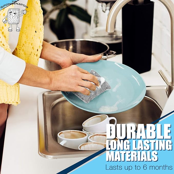 Kitchen Sponges for Dishes, Scouring Pads Non Scratch Scrubbers | Multi-surface - Image 3