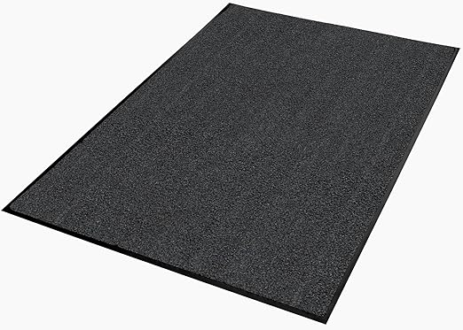 Guardian Platinum Series Indoor Wiper Floor Mat, Rubber with Nylon Carpet, 2'x12', Grey
