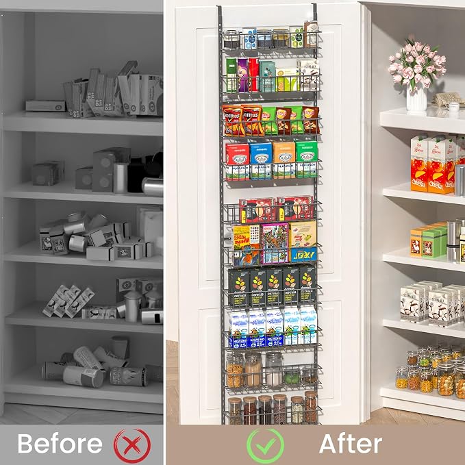 ElegantArray 10-Tier Pantry Door Organizer, Deep Gray - Image 5