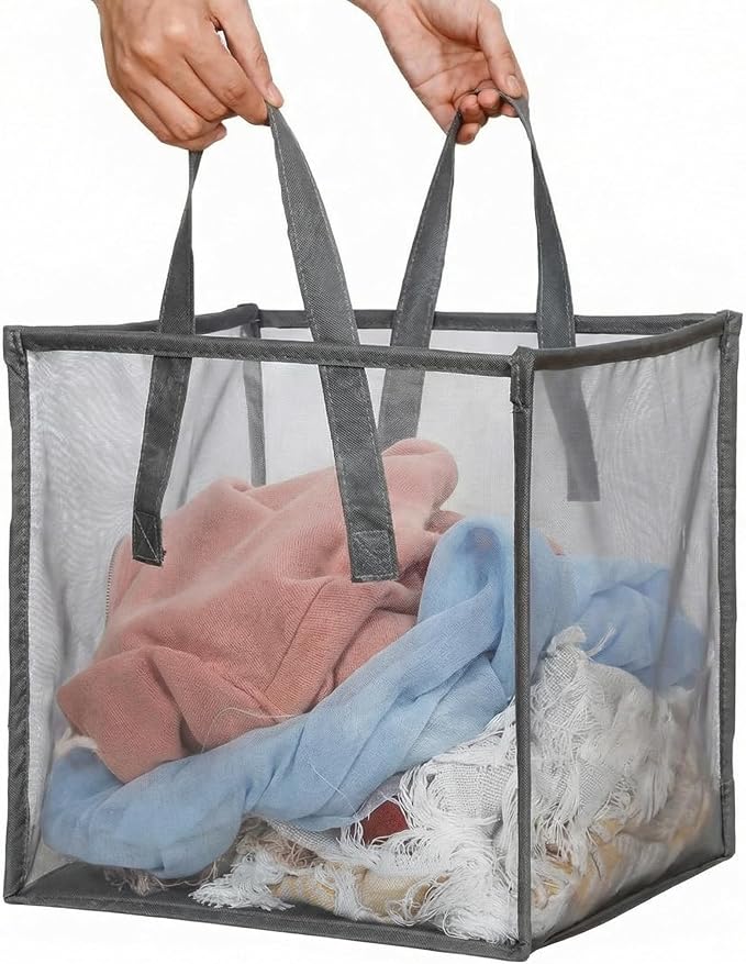 Zopeal 1 Pack Collapsible Mesh Laundry Basket, Single-layer | 13 Inch Square by Zopeal